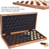 15inch Set, 100 10x10 VAMSLOVE Checkers Folding Wooden Game Square Checkerboard International Checkers Draughts Board