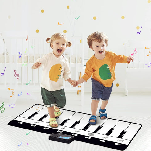M SANMERSEN Kids Musical Piano Mat, Floor Keyboard Mat with 8 Instruments Sounds, Early Educational Toys for 1-5 Year