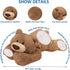 ronivia 19.7" 3.3lbs Weighted Stuffed Animals, Weighted Bear Stuffed Animal Toy Cute Brown Bear Plush Pillow Weighted