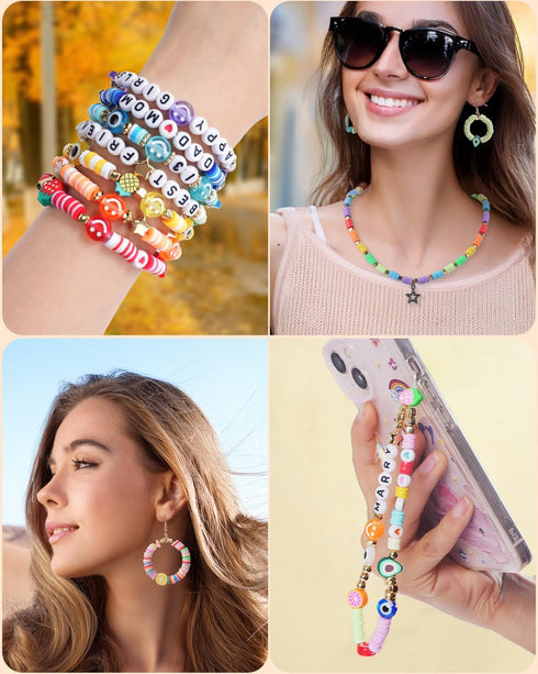 5000 Set 6-12 BestNow Clay Beads Bracelet Making Kit Pcs Friendship Bracelet Kits Flat Beads for Jewelry Making Polymer