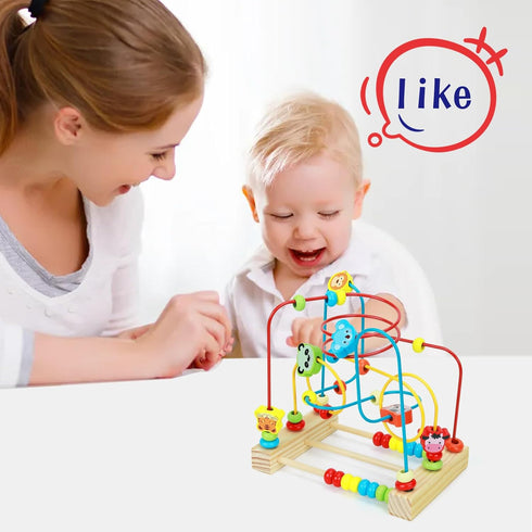QZMTOY Bead Maze Toy for Toddlers, Colorful Roller Coaster Educational Toys for Kids Birthday Gift