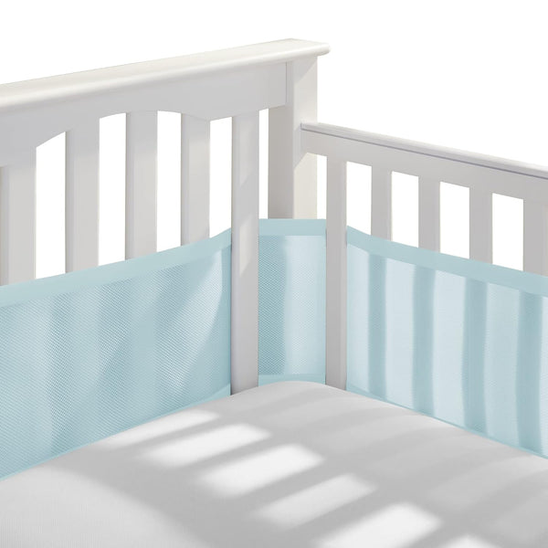 BreathableBaby Breathable Mesh Liner for Full-Size Cribs, Classic 3mm Mesh, Blue Green