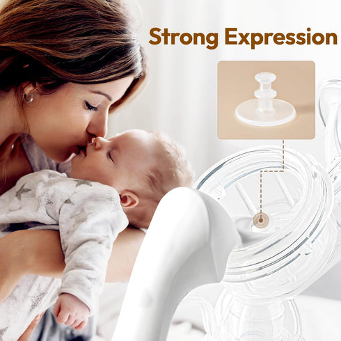 20mm 4oz, 17/18/19/20mm NCVI Manual Breast Pump for Breastfeeding Small Nipple, Silicone Soft Flange Single Hand Held
