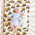 FIGEPO 4 Pack Pack Pack Baby Boy N Play Mini Crib Sheets Soft Fitted Baby Boy Mattress Covers Construction Truck Theme
