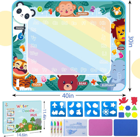 Extra Large Water Doodle Mat for Kids, Mess Free Coloring Toy for Boys and Girls Ages 2-8, Holiday Gift