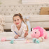 17.6in Mommy 3 Pink Dinosaur Toys for Girls, Dinosaur Stuffed Animal with Baby Dino Plush(Triceratops, Stegosaurus