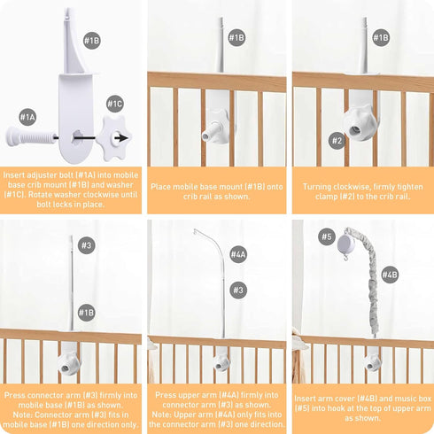 NICEMER 12 Baby Crib Mobile - Jungle Animal Mobile for Crib Nursery Musical Mobile Gender Neutral for Boys and Girls