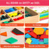 248 Set 4 5 6 7 8, Pcs Wooden Magnetic Pattern Block with Cards, Pen & Storage Bag, Montessori STEM Tangram Puzzle Toys