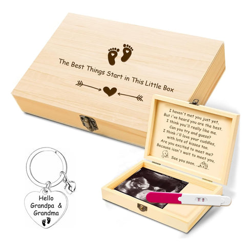 sweethomegift Pregnancy Announcement for Grandparent Husband, Pregnancy Test Keepsake Box, Baby Announcement Reveal