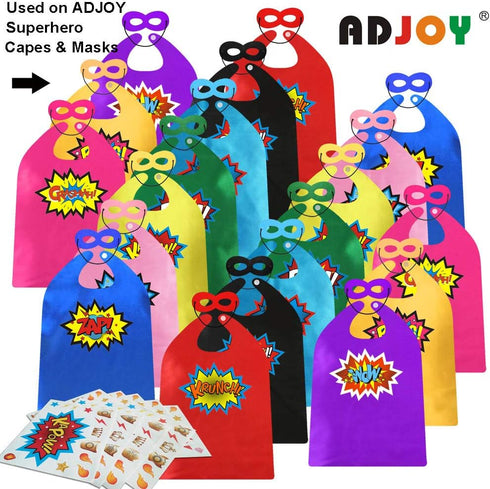 ADJOY Large Superhero Party Stickers - Super Hero Sign Cutout Stickers for Party Supplies