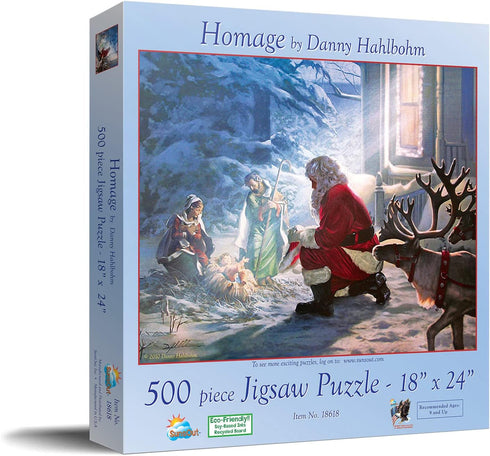 SUNSOUT INC Homage Jigsaw Puzzle by Artist Danny Hahlbohm - 500 pc - Finished Size 18" x 24" Christmas - MPN# 18618