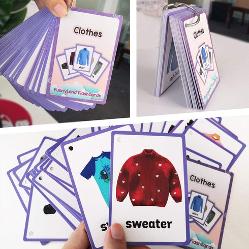 34PCS/Set English Flash Cards for Kids Educational Learning Pocket Card Toys for Children Pre-Kindergarten