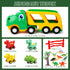TOY Life Toddler Car Toy - Dinosaur Transport Carrier Truck with 4 Pull Back Dinosaur Cars for Ages 1+