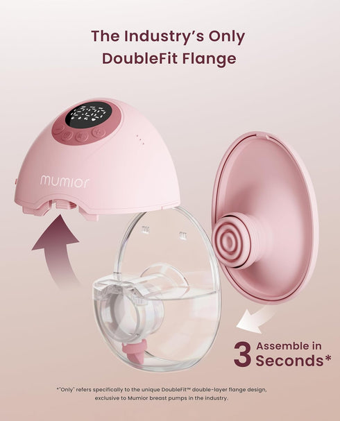 Mumior 4 &12 Function-24 mm, Gift,2 Pack Heated Base Hands Free Breast Pump, Wearable Breastfeeding Pump of Baby Heated