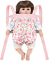 GAGAKU Baby Doll Carrier for Little Girls, Reborn Baby Doll Carrier for Toddlers 1-3 Years Old - Pink Rose of Sharon