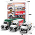 TEMI 3 Pack of Diecast City Transport Vehicles - Garbage, Tanker, Express Delivery, 1/50 Scale Metal Models with