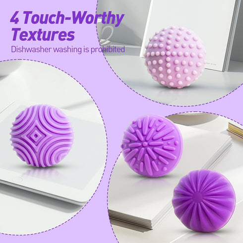 iKrto 8pcs 4 Fidget Toys Magnetic Stress Balls for Adults Teens- Silicone Stress Relief Sensory Toy | Roller Finger Toy