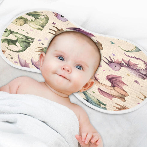 YETTASBIN Watercolor Dragon Muslin Baby Burp Cloth, Super Soft Absorbent Cotton Burp Rag Baby Bibs Feeding Cloth