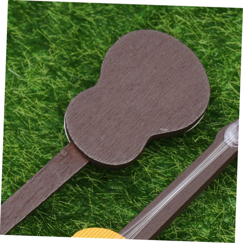 EXCEART 4 Pcs Wooden Miniature Guitar Miniature Wooden Instrument Desktop Micro Landscape Statue DIY Miniature Guitar