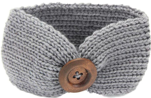 QandSweet Baby Girl Knitting Turban Head Wrap Headbands with Button Hairbands