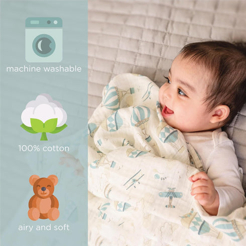 100% 47 47 inches, Stephen Joseph, Muslin Swaddle Blanket for Baby Girls and Boys, Newborn Receiving Blanket