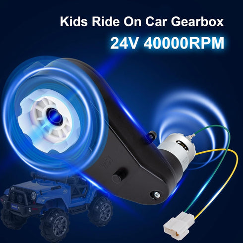 24V RS555 40000RPM DC Motor Gearbox, High-Speed Motor Gearbox for Children's Riding SUV Accessories, 2Pcs