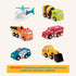 6 Set 3+ Set 1 Battat Wood Cars for Kids Pieces Toy Vehicle Mini Rescue & Construction Vehicles Toddler Truck Toys