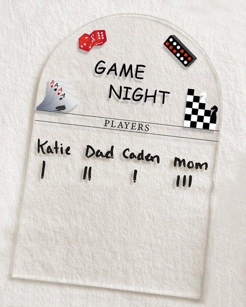 Personalized Game Score Board - Acrylic Engraved Score Tracker, Family Game Night Gift, Wedding, Housewarming