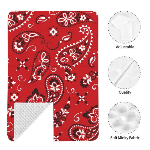 Hcpwzrf Red Redpaisley Boho Baby Car Seat Cover & Nursing Cover - Breathable Stretch Multi-Use Cover for Breastfeeding
