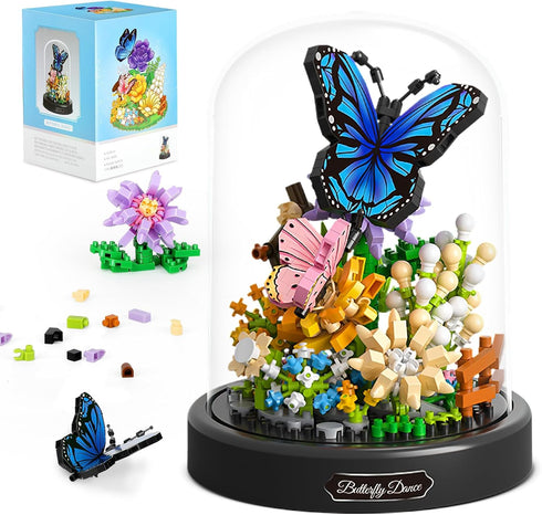 QLT QIAOLETONG Flower Bouquet Building Kit for Adults, 530 PCS Animals Flowers