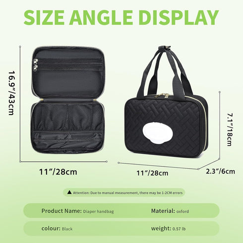Fwkekye 2 Diaper Bag Organizer with Pieces Wipes Dispensers, Portable Stroller Mini Diaper Bag Pouches Travel Gear