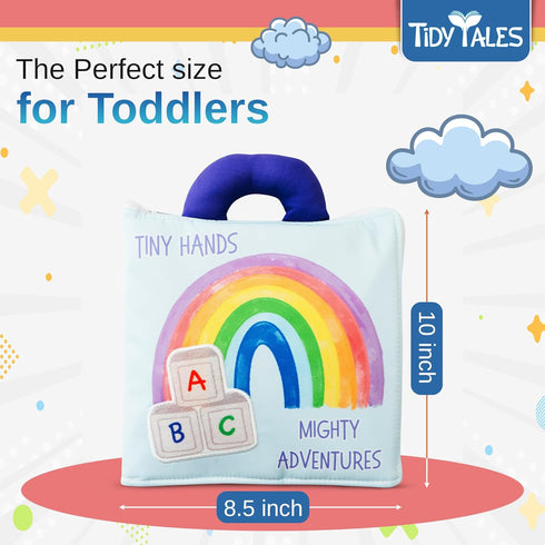 Tidy Tales 1-3 1, 2, 3 Busy Book for Toddlers - No Loose Pieces - Montessori Toys for Year Olds - Mess-Free Airplane