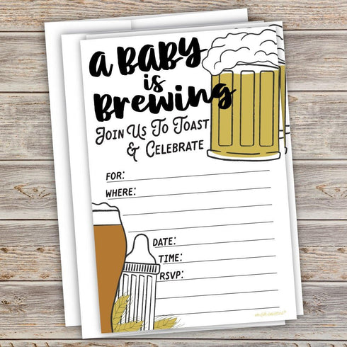 Baby is Brewing Baby Shower Invitations, 20 Count with Envelopes