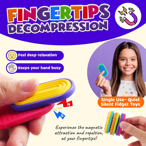 Sensory Fidget Magnet Toys for Kids: Silicone Magnetic Sliders Stress Fidgets for Autism, Stress Small Fidget Toys