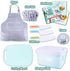 JOY TOWN Set JoyTown Kids Cooking and Baking with Storage Case Real Cooking Supplies with Cookbook, Knives, Timer, Kids