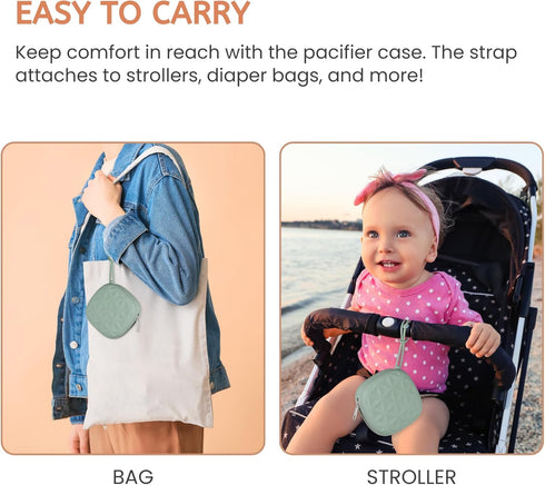 3) Silicone Pacifier Case for Diaper Bag, Newborn Baby Pacifier Holder Case For Boys & Girls (Color