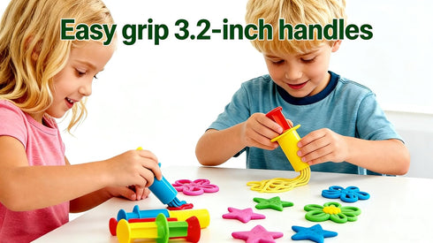 MAGIKON 5-Piece Set Dough & Clay Tool - Dough Extruders for Home, Classroom or Group Play | Kids Art Gift