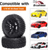 12mm Hex Wheels and Rubber Tires (Hight 2.99 inch / 76mm) for RC 1/10 On-Road Touring Car, Set of 4 by GoHobby