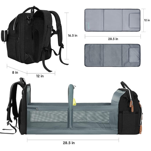 Backpack, DERJUNSTAR Baby Diaper Bag Diaper Changing Station, Baby Bags for Boys Girls,Waterproof Changing Pad,USB