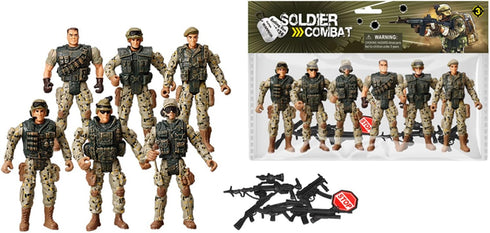 SCAHOW 6pcs 3 4 5 6 7+ Playsets Military Action Figures, Soldier Toys for Year Old Boys, Amy Men Action Figures