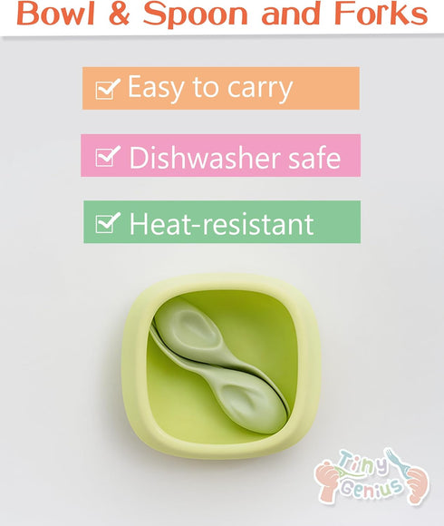 Set Set 1-4 Toddler Utensils Ergonomic Fork and Spoon and Bowl Non-Slip Design for baby Year Olds Self-Feeding BPA Free