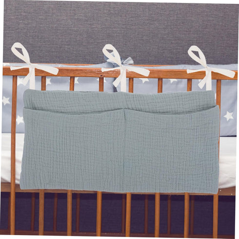 ibasenice Bed Organizer Cotton Stroller Storage Bag Multi-purpose Hanging Pouch for Toys Pacifiers and Milk Bottles