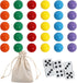 Large 18MM 30 Wahoo Board Game Replacement Marbles - 5 Each of 6 Colors, 6 Dice, and Play Bag for Aggravation Game