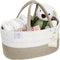 KiddyCare Baby Diaper Caddy Organizer, Cotton Nursery Gift Basket with Handle, Large