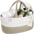 KiddyCare Baby Diaper Caddy Organizer, Cotton Nursery Gift Basket with Handle, Large