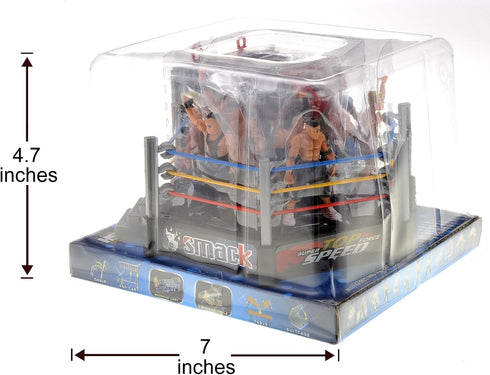 PowerTRC 32 Pcs Wrestling Toys Play Set | 12 Super Wrestlers, 2 Wrestle Rings, Realistic Accessories & Cake Topper Gift