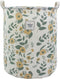 Mziart Large Floral Printing Collapsible Laundry Basket, Waterproof Canvas Storage Bin for Baby Girls Kids Toys Clothes