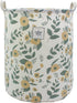 Mziart Large Floral Printing Collapsible Laundry Basket, Waterproof Canvas Storage Bin for Baby Girls Kids Toys Clothes