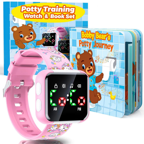 Etuwoe Potty Training Watch and Board Book for Toddler Girls: Adjustable Volume Potty