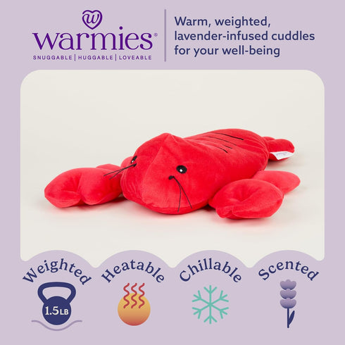 warmies Lobster Heatable and Coolable Weighted Water Animal Stuffed Animal Plush